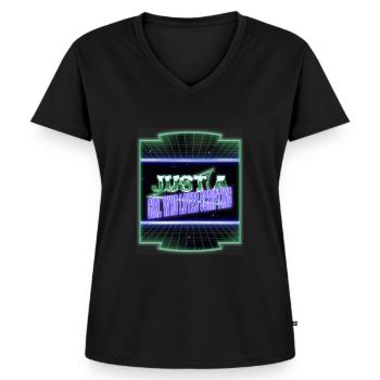 present father christmas carols - Women's Premium Organic V-neck T-shirt - black - Front - AI Model Female 172 light (172cm)
