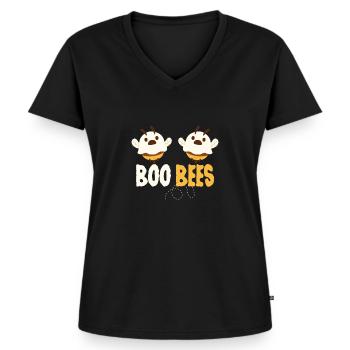 Boo Bees Lustige Paare Halloween Party Biene - Frauen Premium Bio T-Shirt mit V-Ausschnitt - Schwarz - Vorne - AI Model Female 172 light (172cm)