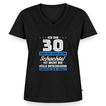 30. Geburtstag - Frauen Premium Bio T-Shirt mit V-Ausschnitt - Schwarz - Vorne - AI Model Female 172 light (172cm)