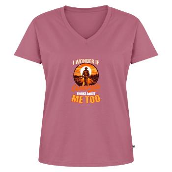 Straßenarbeiter fragen sich, ob auch Beton funktioniert - Frauen Premium Bio T-Shirt mit V-Ausschnitt - Mauve - Vorne - AI Model Female 172 dark (172cm)