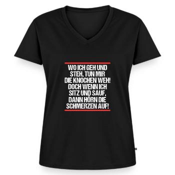 Biere Hopfen Pils Spruch für Bier Biertrinker - Frauen Premium Bio T-Shirt mit V-Ausschnitt - Schwarz - Vorne - AI Model Female 172 light (172cm)