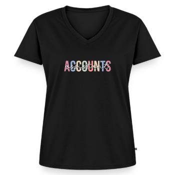 Sekretärin - Frauen Premium Bio T-Shirt mit V-Ausschnitt - Schwarz - Vorne - AI Model Female 172 light (172cm)