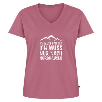 Nordhausen I Harz Brocken Brockenbahn Walpurgis - Women's Premium Organic V-neck T-shirt - mauve - Front - AI Model Female 172 dark (172cm)