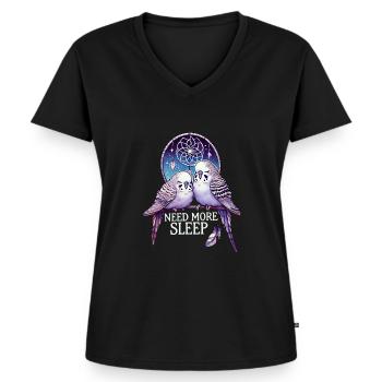 Besoin de plus de sommeil, plus drôle - T-shirt encolure en V Premium bio Femme - noir - Devant - AI Model Female 172 light (172cm)