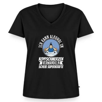 Turn alcohol into a headache - Women's Premium Organic V-neck T-shirt - black - Front - AI Model Female 172 light (172cm)