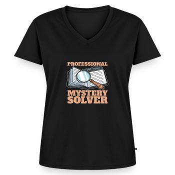 Détective - T-shirt encolure en V Premium bio Femme - noir - Devant - AI Model Female 172 light (172cm)