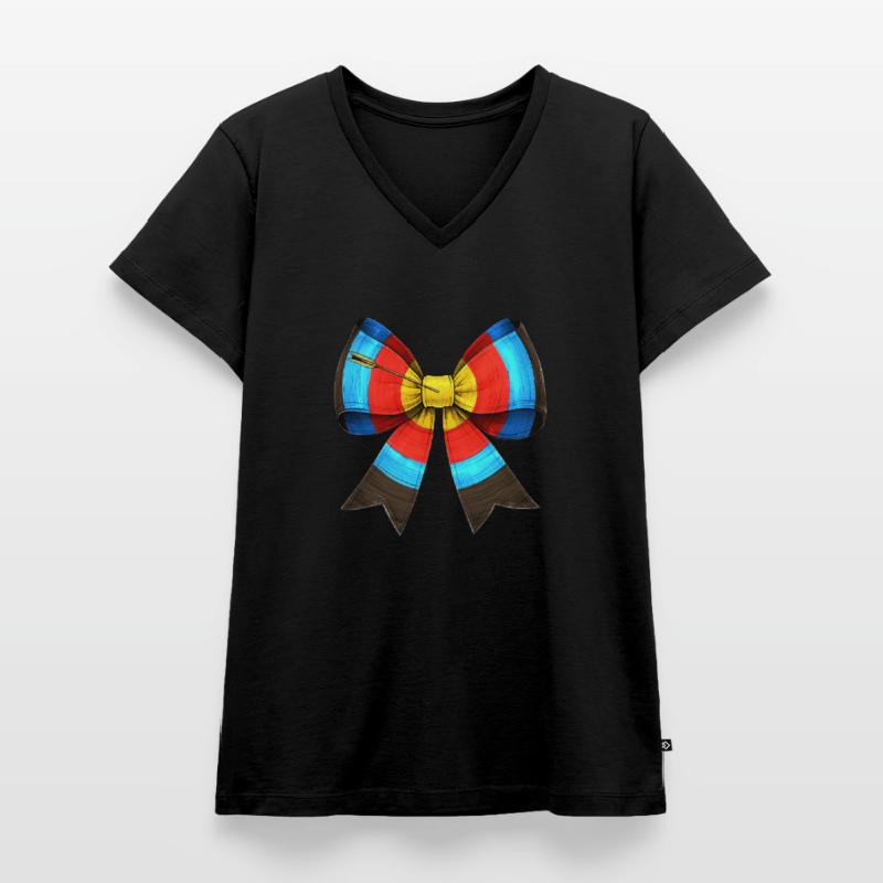 Coquette Bogen Bogenschießen Bogen und Pfeil Frauen Premium Bio T-Shirt mit V-Ausschnitt