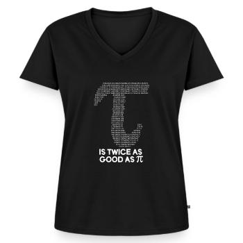 Pi Day Ist Zweimal So Gut Wie Pi Zahlen - Frauen Premium Bio T-Shirt mit V-Ausschnitt - Schwarz - Vorne - AI Model Female 172 light (172cm)