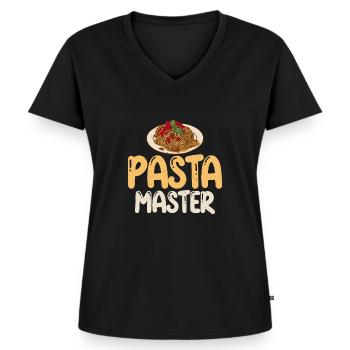 Cadeaux pour les amateurs de pâtes - T-shirt encolure en V Premium bio Femme - noir - Devant - AI Model Female 172 light (172cm)
