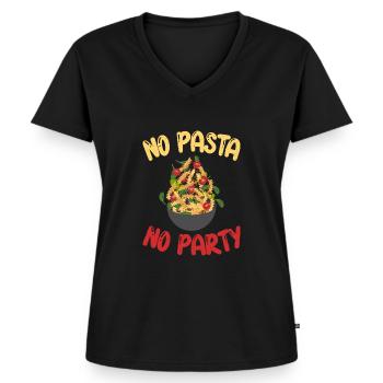 Cadeaux pour les amateurs de pâtes - T-shirt encolure en V Premium bio Femme - noir - Devant - AI Model Female 172 light (172cm)