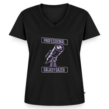 Astronome - T-shirt encolure en V Premium bio Femme - noir - Devant - AI Model Female 172 light (172cm)