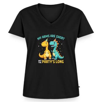 Dinosaur Party Decorations - Women's Premium Organic V-neck T-shirt - black - Front - AI Model Female 172 light (172cm)