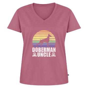 Doberman Gifts - Frauen Premium Bio T-Shirt mit V-Ausschnitt - Mauve - Vorne - AI Model Female 172 dark (172cm)