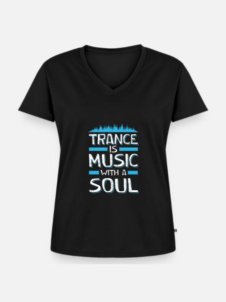 trance soul - Frauen Premium Bio T-Shirt mit V-Ausschnitt - Schwarz