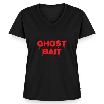 Ghost Lure, Haunted Ghost Hunter, - Women's Premium Organic V-neck T-shirt - black - Front - AI Model Female 172 light (172cm)
