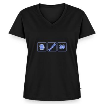 Geschenk für Alvin - Frauen Premium Bio T-Shirt mit V-Ausschnitt - Schwarz - Vorne - AI Model Female 172 light (172cm)