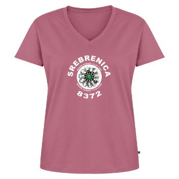In Memory of Srebrenica - Women's Premium Organic V-neck T-shirt - mauve - Front - AI Model Female 172 dark (172cm)