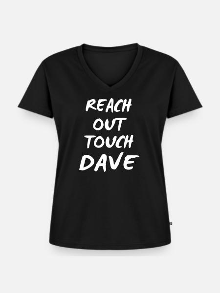 Reach out touch Dave white - Frauen Premium Bio T-Shirt mit V-Ausschnitt - Schwarz