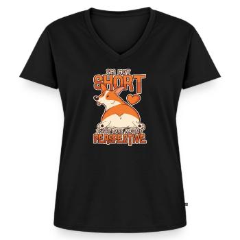 Dog gift idea for puppy dog lovers - Women's Premium Organic V-neck T-shirt - black - Front - AI Model Female 172 light (172cm)