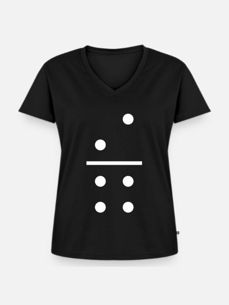 Domino Stein 2/4 - Frauen Premium Bio T-Shirt mit V-Ausschnitt - Schwarz