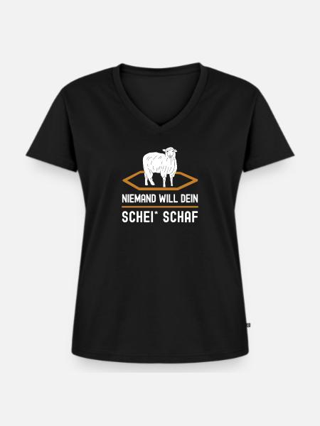Siedler Schaf Brettspiel Freunde Geschenk - Frauen Premium Bio T-Shirt mit V-Ausschnitt - Schwarz