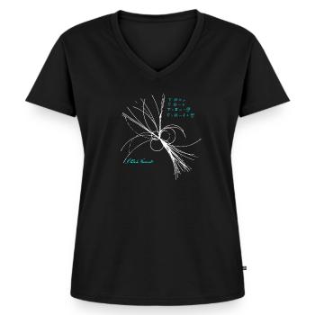 Maxwell Gleichungen Physiker Wissenschaft Physik - Frauen Premium Bio T-Shirt mit V-Ausschnitt - Schwarz - Vorne - AI Model Female 172 light (172cm)