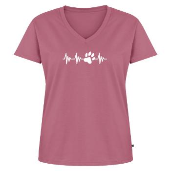 Empreinte cardiaque - T-shirt encolure en V Premium bio Femme - mauve - Devant - AI Model Female 172 dark (172cm)