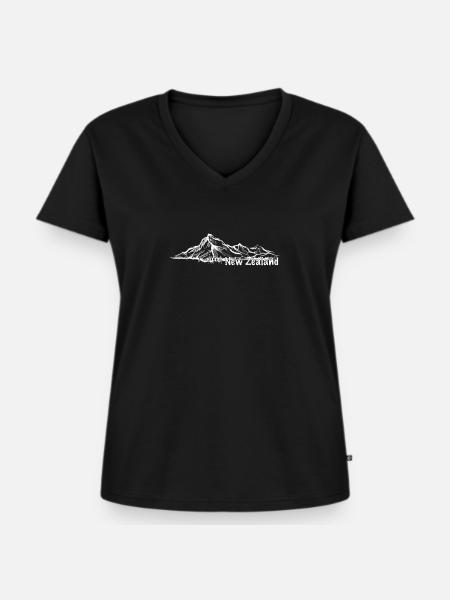 Neuseeland - Frauen Premium Bio T-Shirt mit V-Ausschnitt - Schwarz