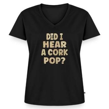 Have I heard a cork popping? - Women's Premium Organic V-neck T-shirt - black - Front - AI Model Female 172 light (172cm)