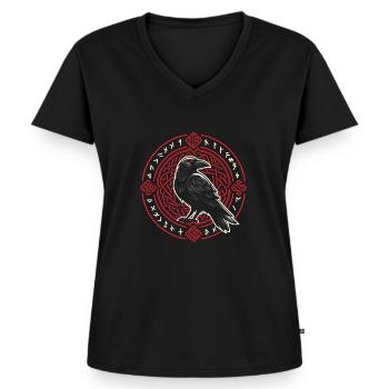 Nordic Viking culture Nordic mythology - Women's Premium Organic V-neck T-shirt - black - Front - AI Model Female 172 light (172cm)