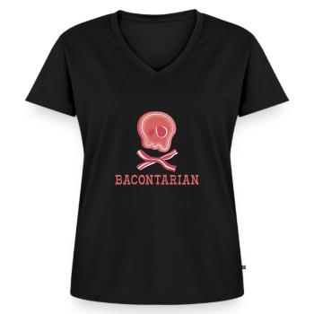 BBQ Grill Rindfleisch Liebhaber Geschenke - Frauen Premium Bio T-Shirt mit V-Ausschnitt - Schwarz - Vorne - AI Model Female 172 light (172cm)
