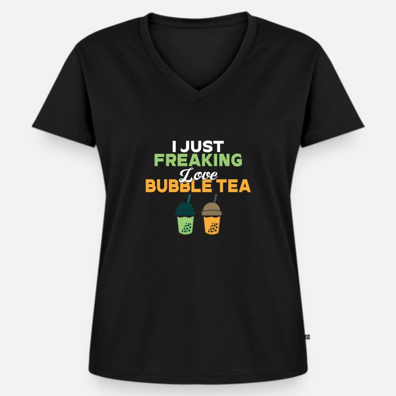 Bubble Tea Lover Gift - Women's Premium Organic V-neck T-shirt - black