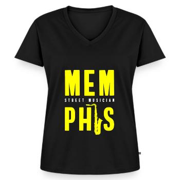 Musicians, Artists, Lifestyle, Entertainers - Women's Premium Organic V-neck T-shirt - black - Front - AI Model Female 172 light (172cm)