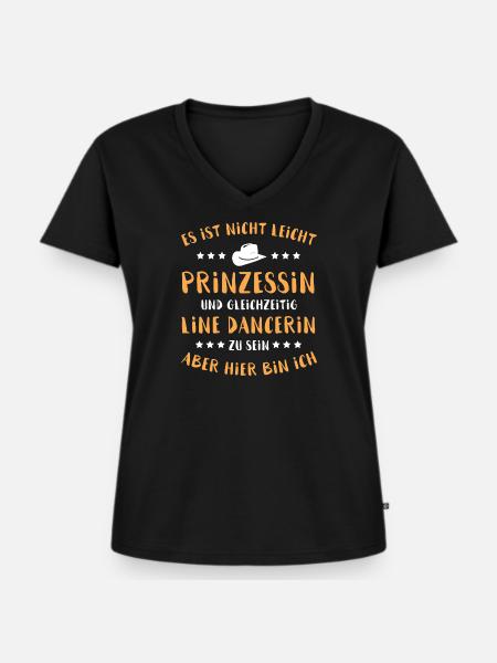 Linedance - Frauen Premium Bio T-Shirt mit V-Ausschnitt - Schwarz