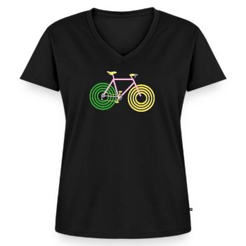 Fahrrad Bike Mountainbike Kit Fixie Rad Liebe - Frauen Premium Bio T-Shirt mit V-Ausschnitt - Schwarz - Vorne - AI Model Female 172 light (172cm)