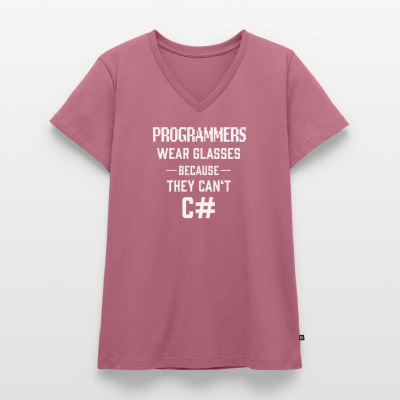 Programmers Can't C # See Sharp Computer Scientists Joke Women's Premium Organic V-neck T-shirt