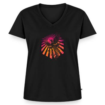 Legendary phoenix firebird - Women's Premium Organic V-neck T-shirt - black - Front - AI Model Female 172 light (172cm)