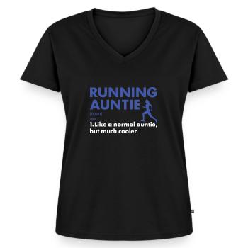 Sport Auntie Running - Women's Premium Organic V-neck T-shirt - black - Front - AI Model Female 172 light (172cm)