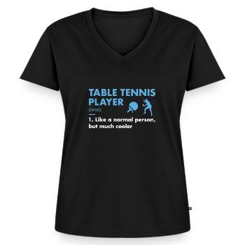 Joueur de sport Définition Tennis de table - T-shirt encolure en V Premium bio Femme - noir - Devant - AI Model Female 172 light (172cm)