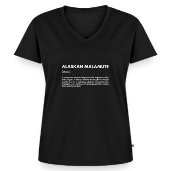 Alaskan Malamute Definition - Frauen Premium Bio T-Shirt mit V-Ausschnitt - Schwarz - Vorne - AI Model Female 172 light (172cm)