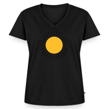 Sun - Women's Premium Organic V-neck T-shirt - black - Front - AI Model Female 172 light (172cm)