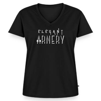 Elegant Arnery - Women's Premium Organic V-neck T-shirt - black - Front - AI Model Female 172 light (172cm)
