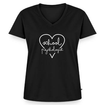 Psychologue scolaire - T-shirt encolure en V Premium bio Femme - noir - Devant - AI Model Female 172 light (172cm)