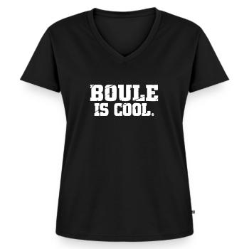 Boule - Frauen Premium Bio T-Shirt mit V-Ausschnitt - Schwarz - Vorne - AI Model Female 172 light (172cm)