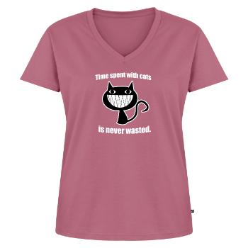 Cat - T-shirt encolure en V Premium bio Femme - mauve - Devant - AI Model Female 172 dark (172cm)