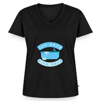 Eisbad Schöner Weg - Frauen Premium Bio T-Shirt mit V-Ausschnitt - Schwarz - Vorne - AI Model Female 172 light (172cm)