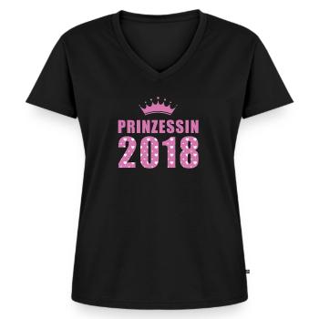 Prinzessin 2018 - Geburtstag - Bday - Frauen Premium Bio T-Shirt mit V-Ausschnitt - Schwarz - Vorne - AI Model Female 172 light (172cm)