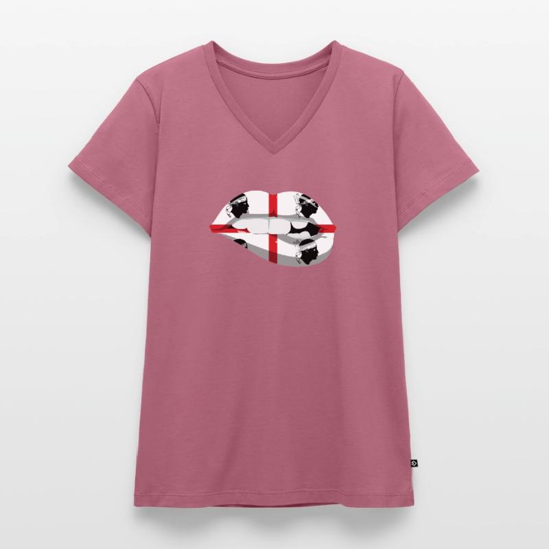 Sardaigne Drapeau Sardaigne Drapeau Sardegna Drapeau T-shirt encolure en V Premium bio Femme