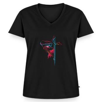 Pole Dance sexy Tänzerin Geschenk - Frauen Premium Bio T-Shirt mit V-Ausschnitt - Schwarz - Vorne - AI Model Female 172 light (172cm)