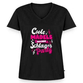 Coole Mädels machen Schlager Party Konzert - Frauen Premium Bio T-Shirt mit V-Ausschnitt - Schwarz - Vorne - AI Model Female 172 light (172cm)